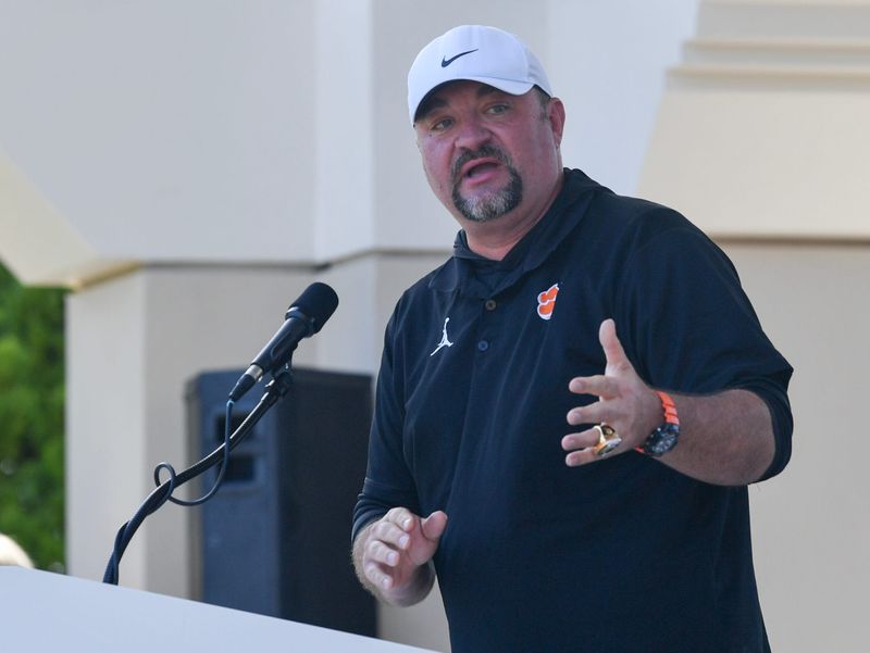 Cocoa High football head coach Ryan Schneider addresses the crowd as the team celebrates their sixth state football championship Saturday, January 27, 2024 in Riverfront Park. Craig Bailey/FLORIDA TODAY via USA TODAY NETWORK