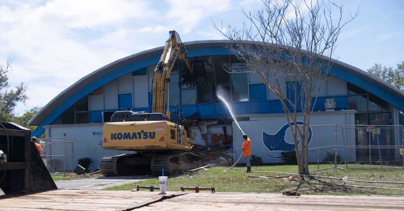 Jobes' Dirt Work has begun demolition of the Malcom Yonge Center on Wednesday, March 6, 2024.