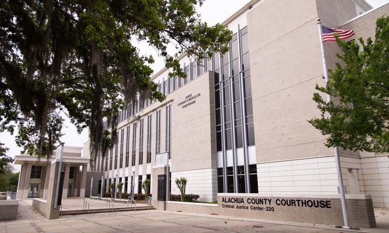 Building mug of Alachua County Courthouse, Criminal Justice Center located at 220 S. Main St. in Gainesville, Fla., Tuesday morning, April 2, 2024. [Doug Engle/Ocala Star Banner]2024