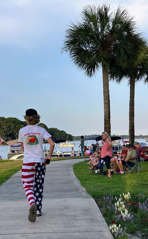 Patriotic young Leesburger at past Fourth of July at Venetian Gardens
