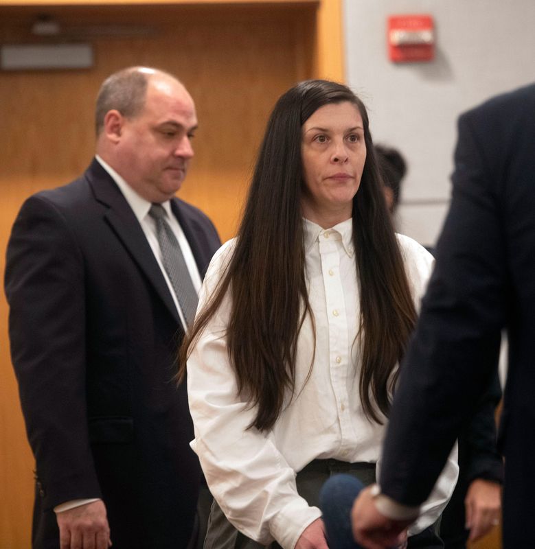 Pamela Schwarz stands in the courtroom of Circuit Judge Jennie Kinsey on Thursday, April 25, 2024, for the start of her two-day jury trial.