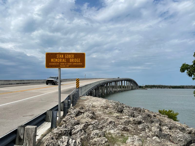 The Stan Gober Memorial Bridge in County Road 92 is photographed on April 22, 2021. It is one of three bridges drivers can use to enter or exit the city of Marco Island and the town of Goodland.