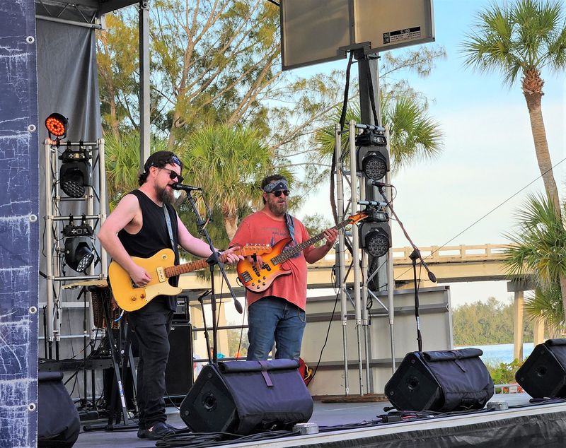 Damon Fowler, left, and Chuck Riley perform at the 2024 Coquina Beach Seafood and Music Festival on Anna Maria Island. The festival returns Friday through Sunday, with Fowler among the scheduled performers.