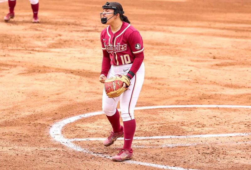 FSU freshman pitcher Mimi Gooden fired up on the circle for FSU softball. The Seminoles beat UCF to advance in regional final of the NCAA Softball Tournament on Saturday, May 18.