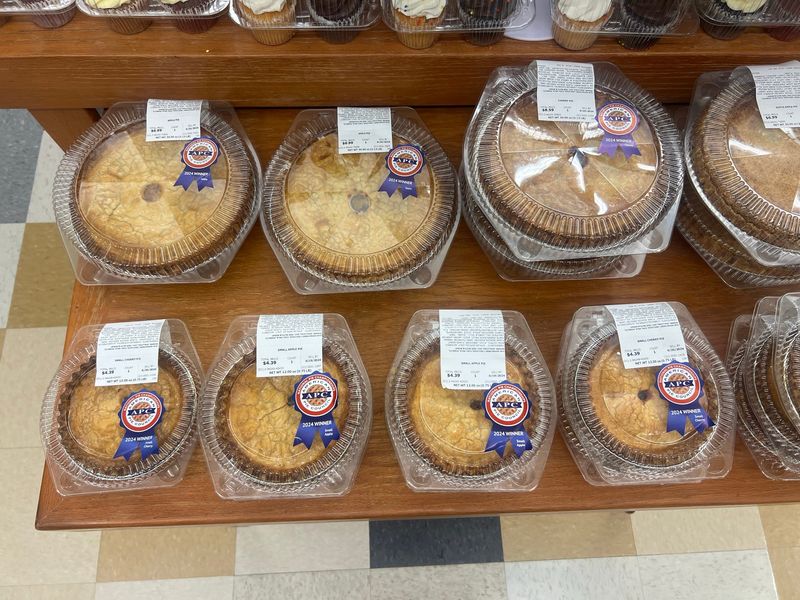 To honor the eight blue ribbons they won for their pies during the American Pie Council National Pie Championships in Orlando, Publix will place small blue ribbon stickers on all the varieties that won.