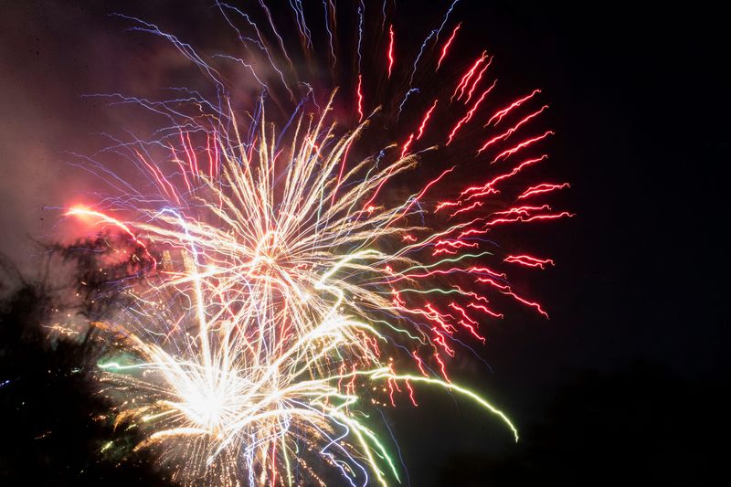 Fireworks light up the sky during Tom Brown Park's Celebrate America event on Thursday, July 4th.