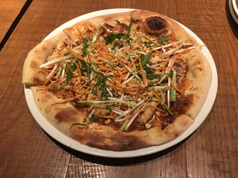 The Thai Chicken Pizza at California Pizza Kitchen.