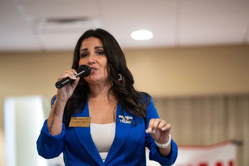 Michelle Pozzie speaks during a July 2024 candidate forum for the Florida House District 74 seat. Pozzie is a candidate for the Sarasota County School Board's District 5 seat on the Aug. 18, 2026, ballot.
