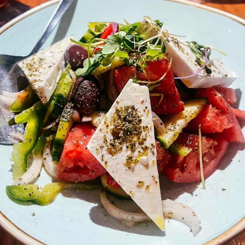 The Greek salad at Lefkes Estiatorio is always a good choice.