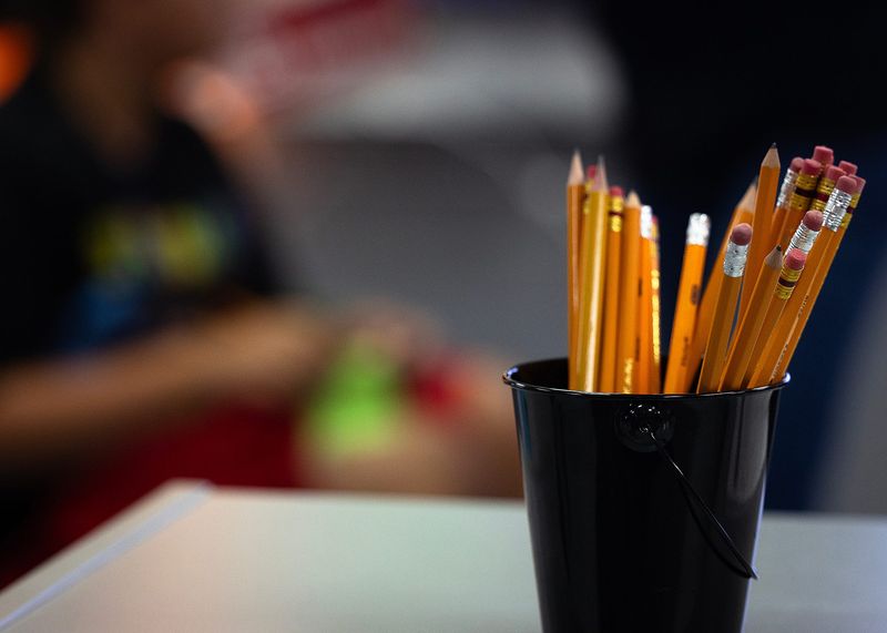 A fifth grade classroom is seen at Hutchison Beach Elementary in Panama City Beach, Fla., during the first day of school Aug. 12, 2024. (Tyler Orsburn/News Herald)