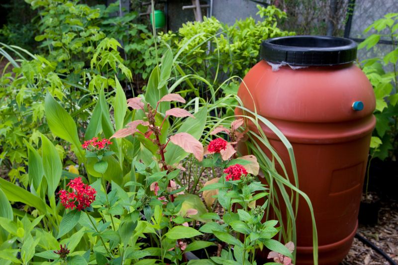 A rain barrel is an ideal way to keep rainwater out of your yard by collecting it for later watering uses.