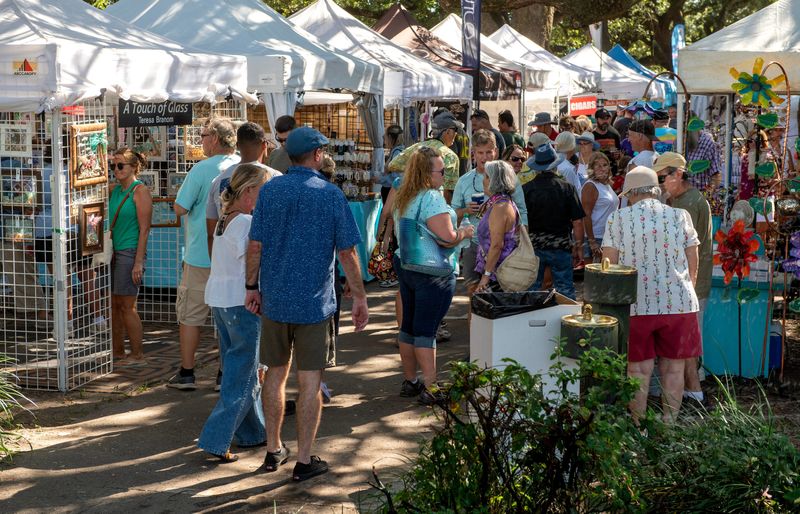 Attendees take in the festivities during the 47th Fiesta Pensacola Pensacola Seafood Festival Saturday, September 28, 2024 at Seville Square.