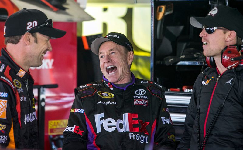 Three racers involved, either directly or indirectly, in this week's conversations about NASCAR's championship format; From left, Matt Kenseth, Mark Martin and Denny Hamlin, at Martinsville in 2013.