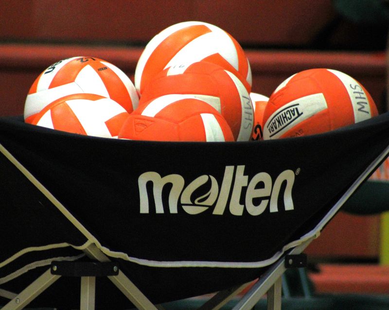 STOCK | Volleyballs rest by the net before the Gateway Conference high school volleyball final between Atlantic Coast and Mandarin on October 12, 2024. [Clayton Freeman/Florida Times-Union]