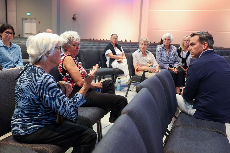Florida Rep. Toby Overdorf, R-Stuart, hosts a workshop to discuss the controversial Jonathan Dickinson State Park (JDSP) development proposal Monday, Oct. 28, 2024, at New Hope Church in Palm City. Overdorf expects more recreational development will be proposed for state parks in the future, even though the JDSP golf course plans were tabled for now.