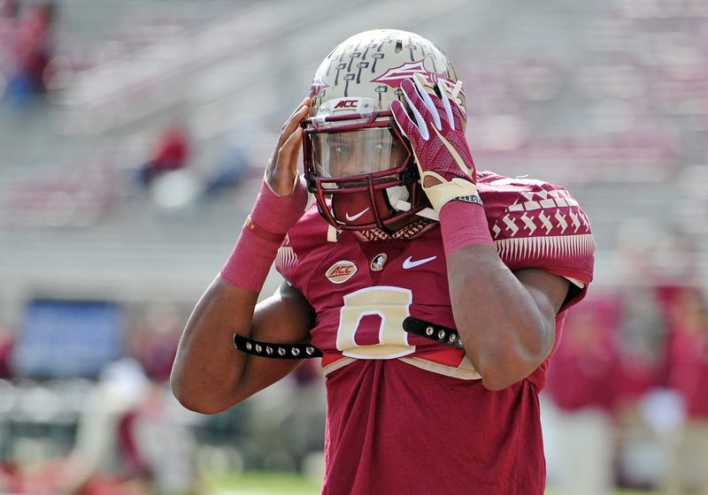 Nov 14, 2015; Tallahassee, FL, USA; Florida State University defensive back Jalen Ramsey (8) before the game against the North Carolina State Wolfpack at Doak Campbell Stadium. Mandatory Credit: Melina Vastola-USA TODAY Sports