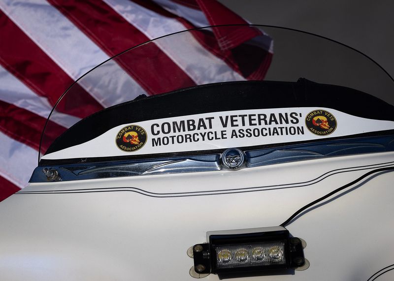Military veterans in Panama City Beach, Fla., muster at Pier Park for the start of the Warrior Beach Retreat parade Nov. 7, 2024. (Tyler Orsburn/News Herald)