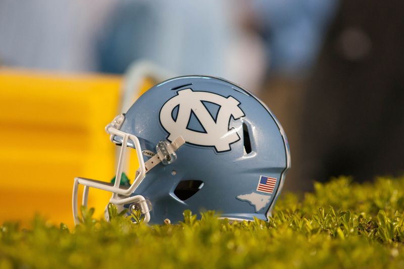 Sep 12, 2015; Chapel Hill, NC, USA; A North Carolina Tar Heels helmet during the second half of the game against the North Carolina A&T Aggies at Kenan Memorial Stadium. The Tar Heels defeated North Carolina A&T Aggies 53-14. Mandatory Credit: Jeremy Brevard-USA TODAY Sports