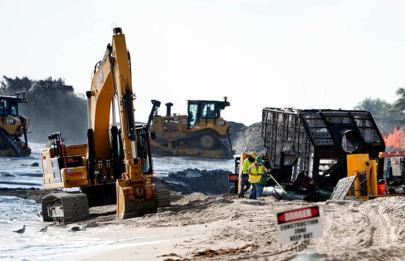 With the Atrium Condominiums serving as the staging area, Palm Beach will be able to complete the South End dune nourishment project that kicked off last December (pictured above).