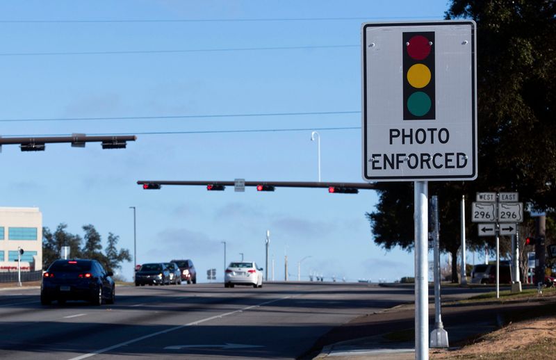 Pensacola installed red light cameras at the four most dangerous intersections in the city in 2025, including at this intersection of Ninth and Bayou.