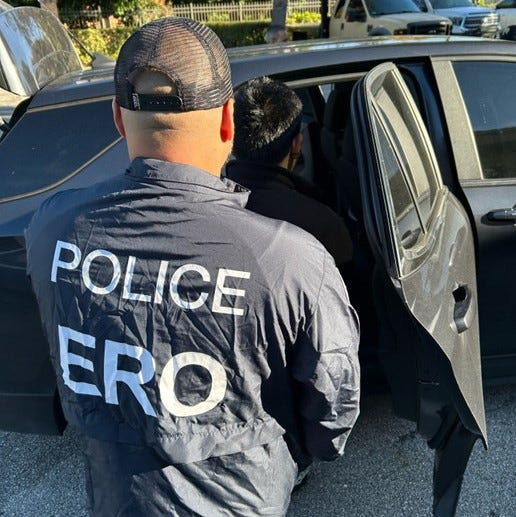 U.S. Immigration and Customs Enforcement says it arrested 32 undocumented immigrants in Palm Beach County on Jan. 27 and 28. The immigrants had been convicted of crimes such as drug possession, prostitution and driving under the influence.