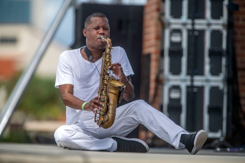 Phillip "Doc" Martin performs for the crowd during Gulf Coast Summer Fest Jazz Edition at Community Maritime Park Sunday, September 4, 2022.