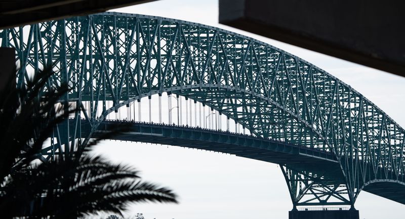 Runners make their way across the Hart Bridge during the 48th annual Gate River Run on Saturday, March 1, 2025, in Jacksonville, Fla.