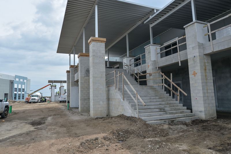 Construction continues on the new Legacy High School in Tradition on Tuesday, March 25, 2025, in Port St. Lucie. The new Legacy High School is scheduled to open in August, 2025.
