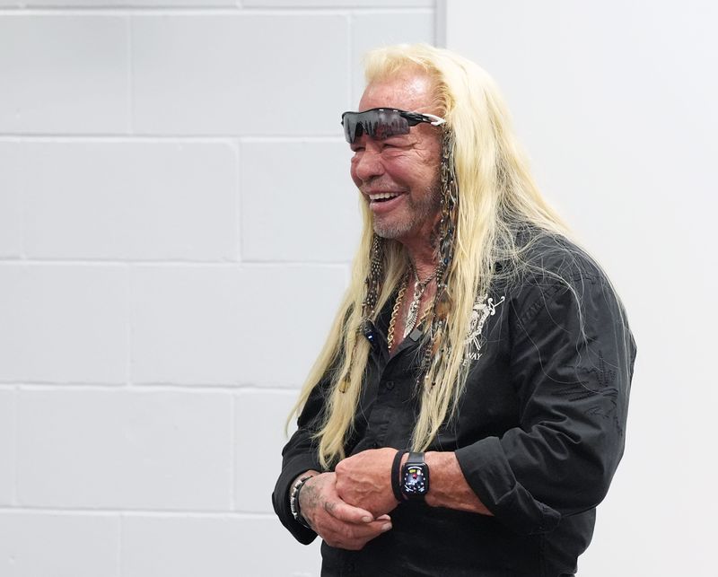 "Dog the Bounty Hunter" Duane Lee Chapman speaks with inmates at the Flagler County Inmate Facility in Bunnell, Wednesday, March 26, 2025.