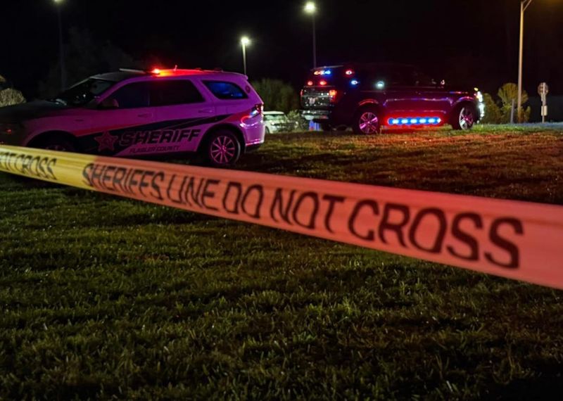 The scene near where the suspect in a Deltona fatal shooting crashed his car while trying to flee from Flagler County Sheriff's deputies early Monday, March 31, 2025, Flagler County Sheriff Rick Staly said.