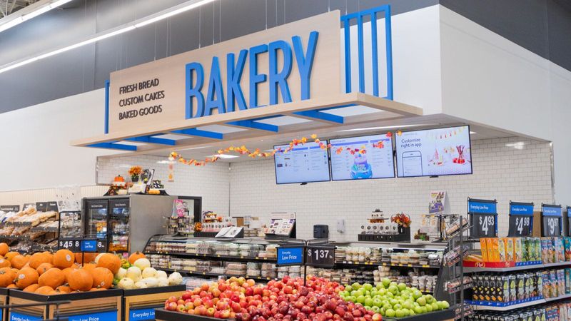 Rendering of the bakery department of Walmart's new "Store of the Future" model.