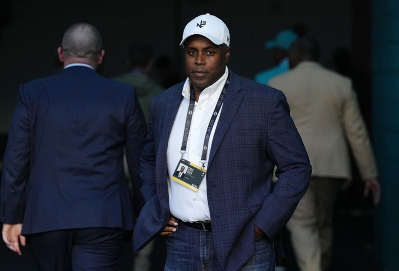 Miami Dolphins General Manager Chris Grier waits for his team to come off the field after defeating the Cleveland Browns 39-17 at Hard Rock Stadium in Miami Gardens, Nov. 13, 2022.

Photos Cleveland Browns V Miami Dolphins 43
