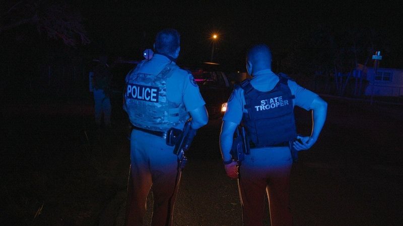 In images released by U.S. Immigration and Customs Enforcement, people are seen arrested in Florida as part of "Operation Tidal Wave," a joint ICE-local law enforcement crackdown on undocumented immigrants in April 2025.