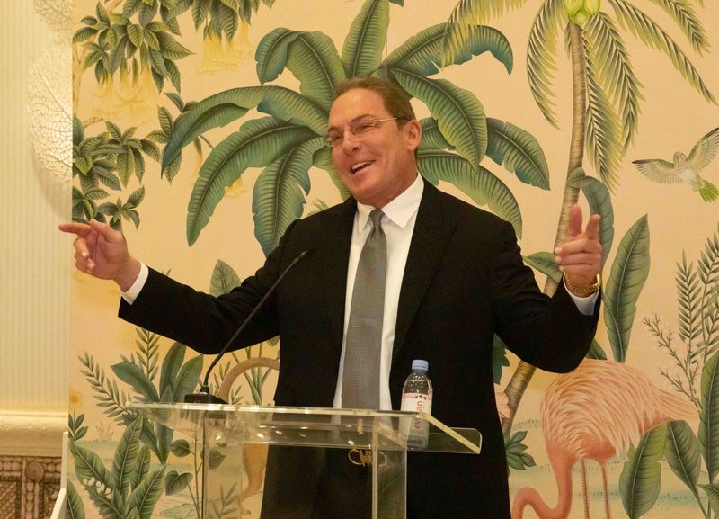 MorseLife CEO Keith Myers makes remarks at the start of the MorseLife Literary Society's 2022-2023 bonus kickoff event at The Colony Hotel Thursday December 8, 2022.