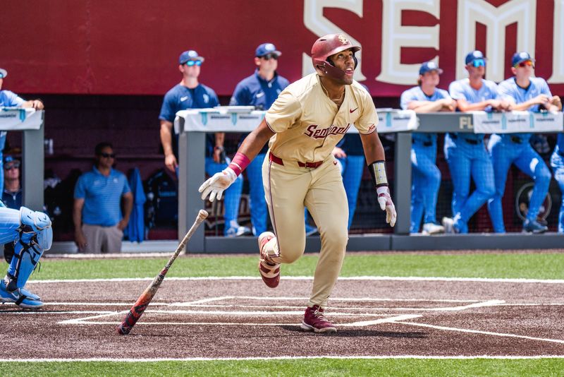 Myles Bailey admires his home run against UNC on Saturday, May 17, 2025