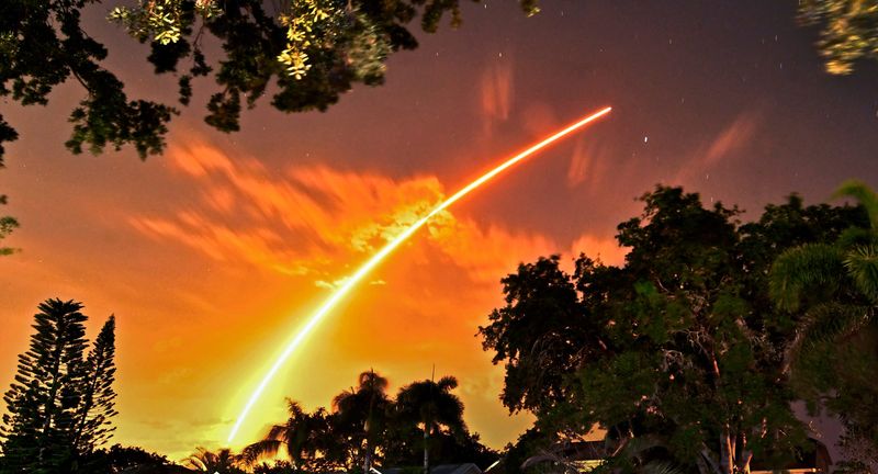 The May 20 SpaceX Starlink 12-15 mission. The Falcon 9 lifted of from Launch Complex 40 at Cape Canaveral Space Force Station at 11:19 p.m.