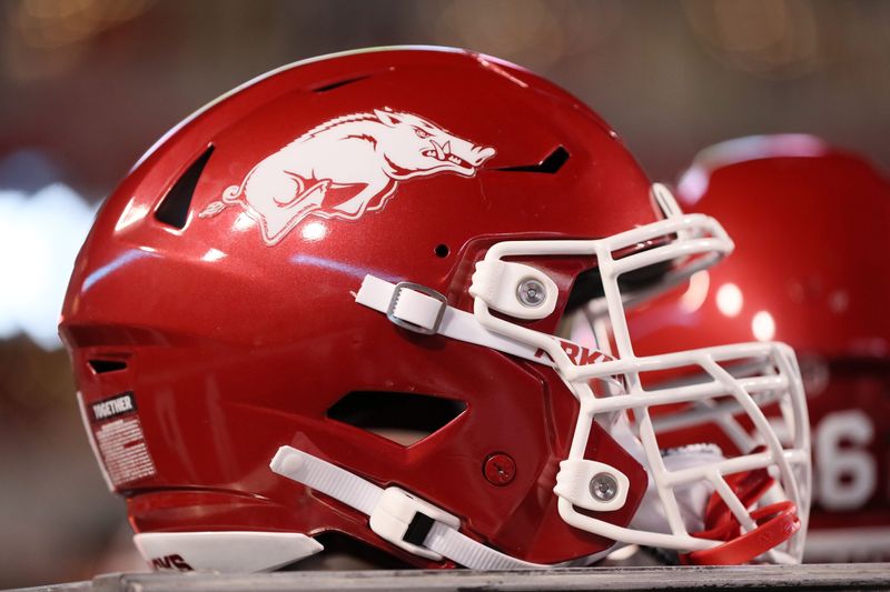 Arkansas Razorbacks helmet.