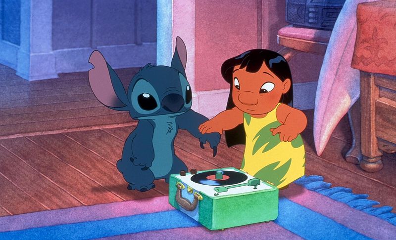Stitch and Lilo in a scene from the motion picture Lilo & Stitch. -