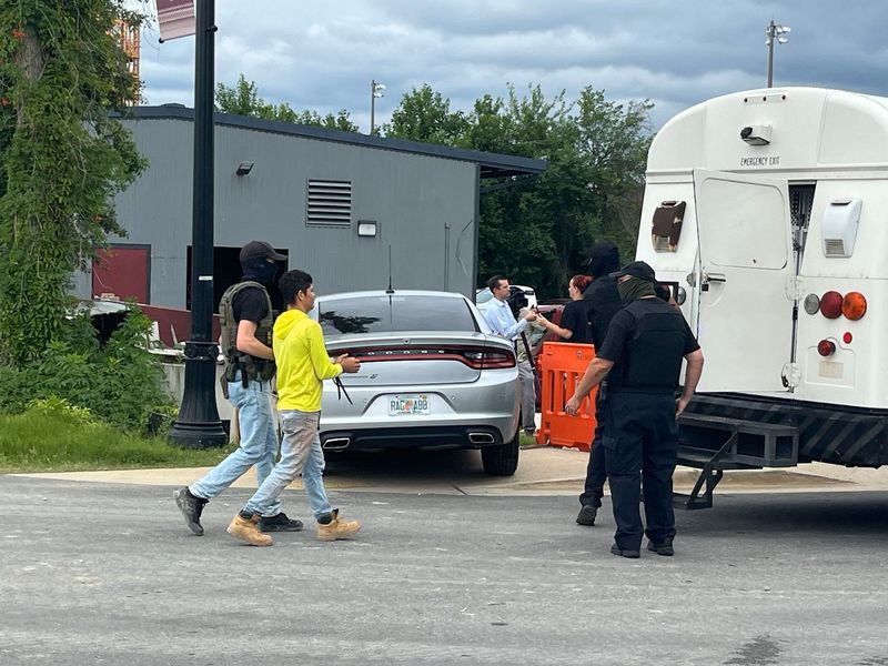 Scenes from immigration raids in Tallahassee, May 29, 2025, near CollegeTown.