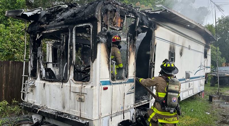 An RV fire along Combee Road North in Lakeland killed one person.