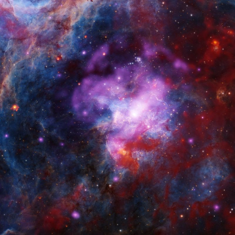 The remains of a supernova known as imaged Jan. 3, 2024 by the Chandra X-ray Observatory.