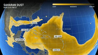 Saharan dust forecast tracker.