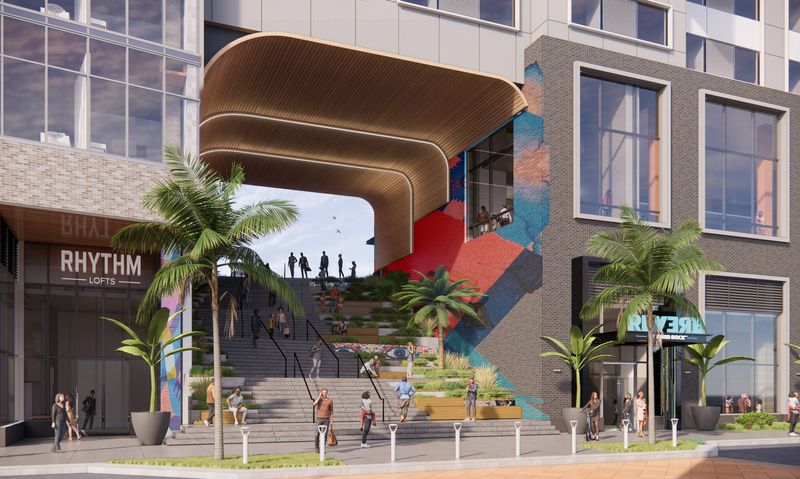 The final conceptual images of the Rhythm Lofts and Reverb by Hard Rock Hotel at Community Maritime Park.