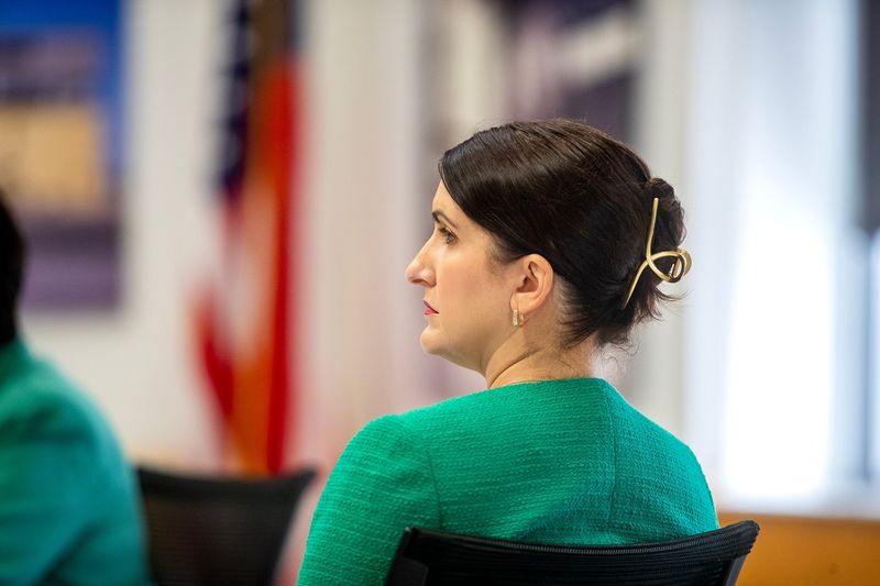 Polk State College President Angela Falconetti listens to trustees during a special meeting of Polk State's District Board of Trustees in the Student Center Thursday June 5, 2025 in Winter Haven Fl. Board is likely to discuss concerns raised about declining enrollment, faculty pay, etc.
Ernst Peters/The Ledger