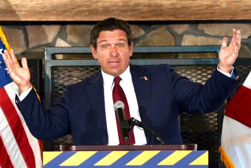 Gov Ron DeSantis holds a press conference at the Wakulla Environmental Institute on Monday, June 9, 2025.