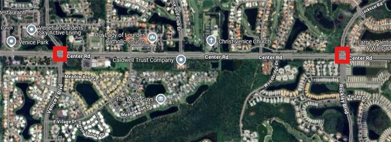 The traffic signals for Center Road at Venice East Boulevard and at Rockley Boulevard south of Venice have been placed on a standard timing cycle by Sarasota County because of issues with newly installed detection equipment.