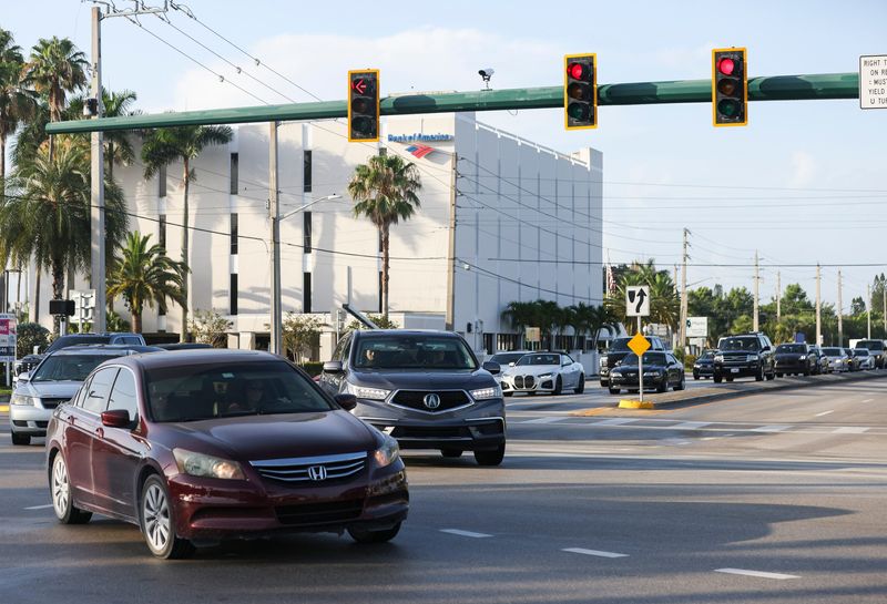 Vehicles turn left onto U.S. 1 north from Kanner Highway on June 12, 2025, in Stuart. The Florida Department of Transportation has funded $9.7 million in improvements in the fiscal year 2028 for the Kanner Highway-U.S. 1 intersection. Improvements include a dedicated right-turn lane from southbound U.S. 1 to Kanner Highway and another left-turn lane from eastbound Kanner Highway to northbound U.S. 1.