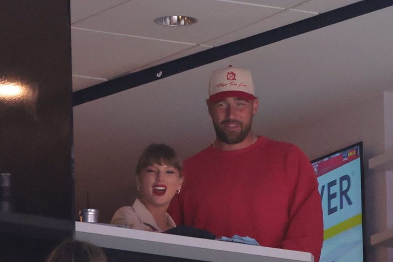 American singer-songwriter Taylor Swift and Kansas City Chiefs Travis Kelce are in attendance during the game between Edmonton Oilers and Florida Panthers in game four of the 2025 Stanley Cup Final at Amerant Bank Arena.