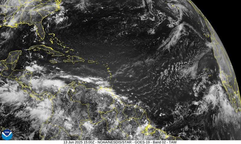 The National Hurricane Center continues to track three tropical waves as they move west across the Atlantic, Caribbean.