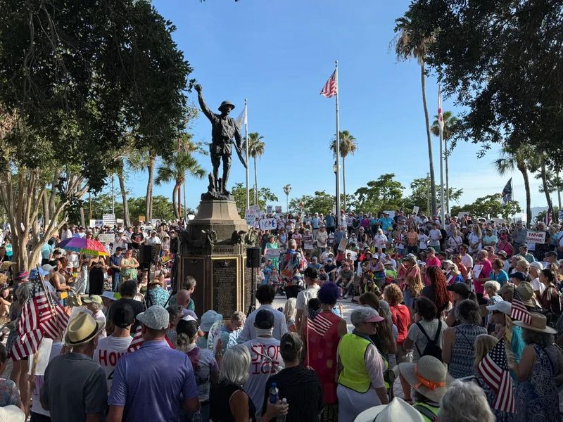An estimated 7,000 people attended the "No Kings" protest June 14 at Sarasota's Bayfront, one of five locally and thousands nationwide.